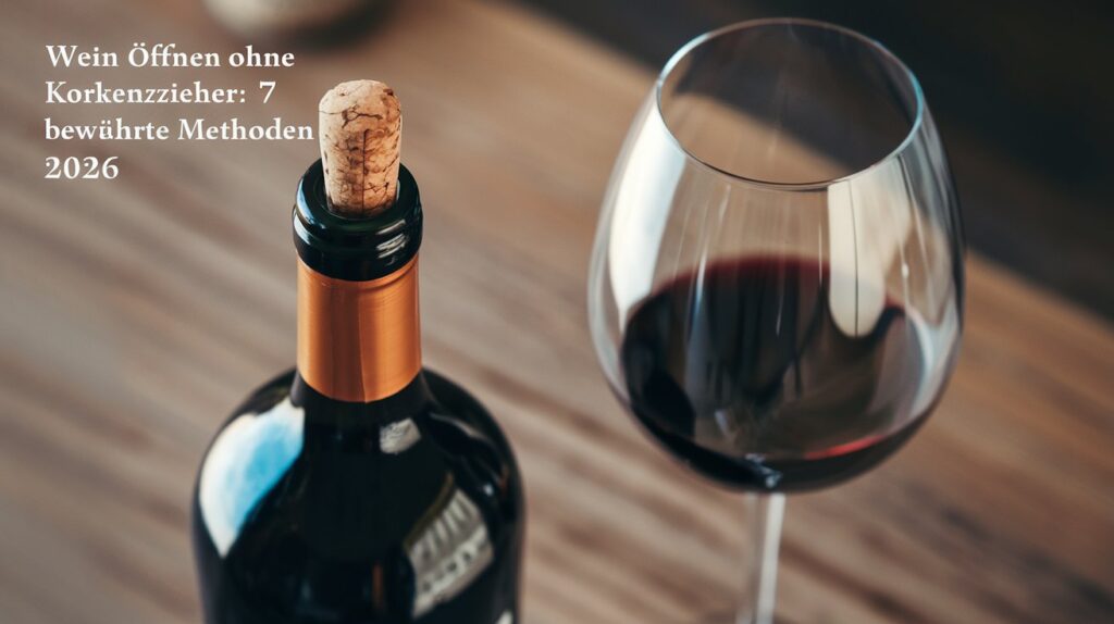 Wein öffnen ohne Korkenzieher: 7 bewährte Methoden 2026